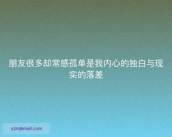 朋友很多却常感孤单是我内心的独白与现实的落差